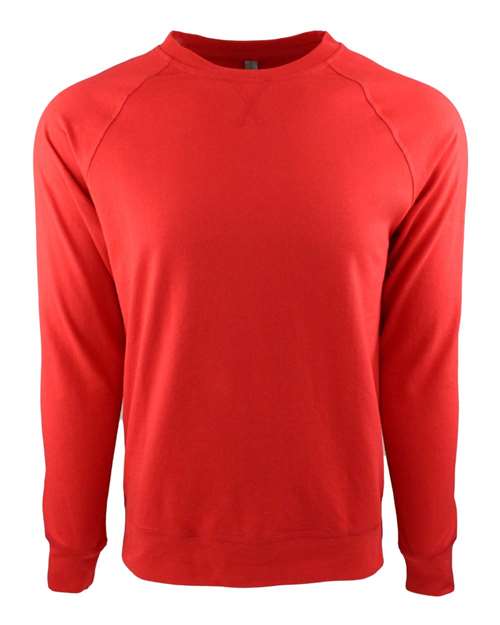 Next Level Adult Unisex 5.3oz 60/40 cotton/polyester fleece Laguna Raglan Crewneck Sweatshirt